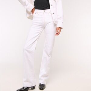 Abercrombie High Rise White Jeans